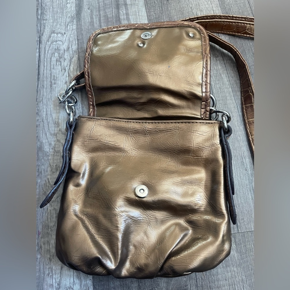 STRADA Italy gold metallic bronze crossbody bag resort boho western whimsical - Picture 5 of 9